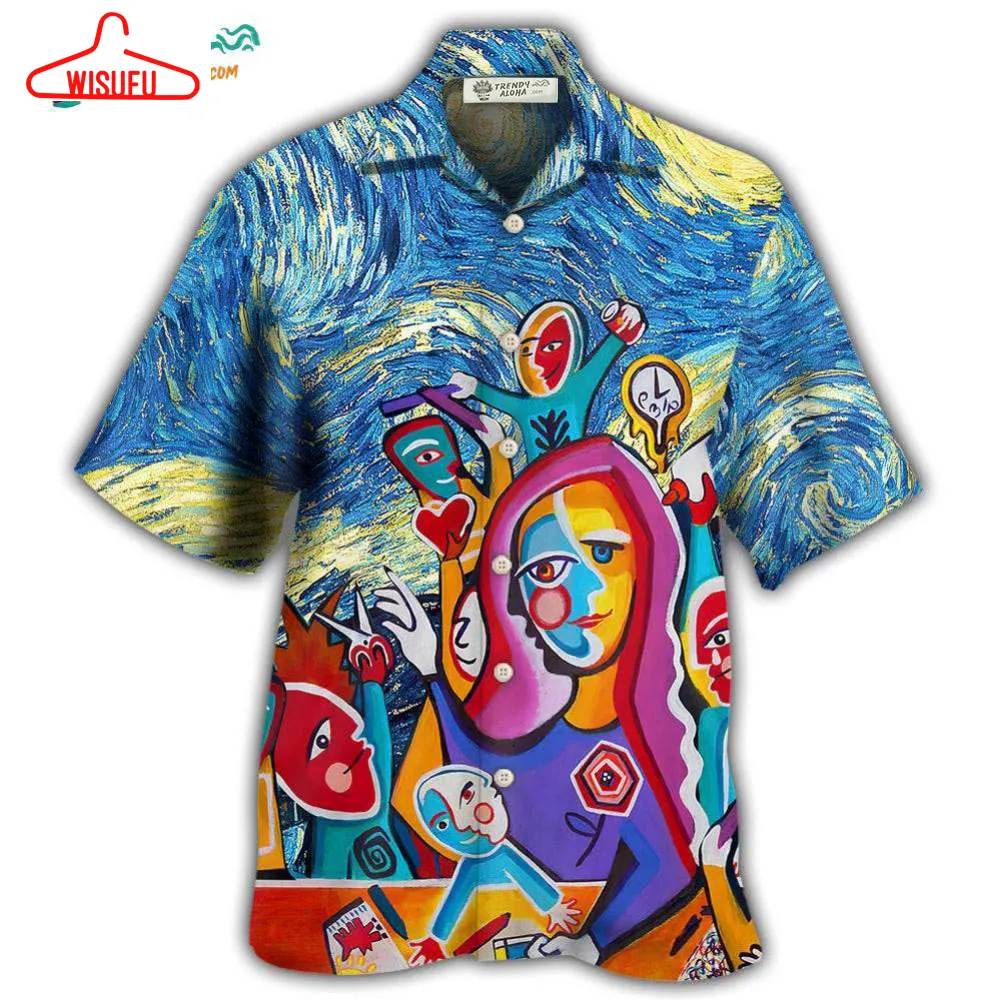 Teacher Art Teacher In Starry Night Hawaiian Shirt- Wisufu Aloha