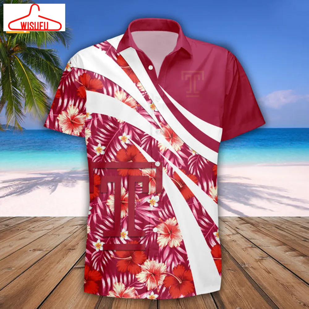 Temple Owls Hibiscus Sport Hawaiian Shirt, New Fashion Gifts