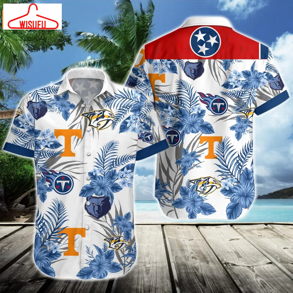 Tennessee Sports Team Light Blue Hawaiian Shirt, New Fashion Gifts