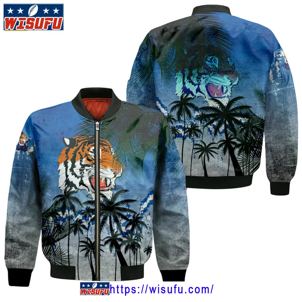 Tennessee State Tigers Coconut Tree Tropical Grunge Bomber Jacket