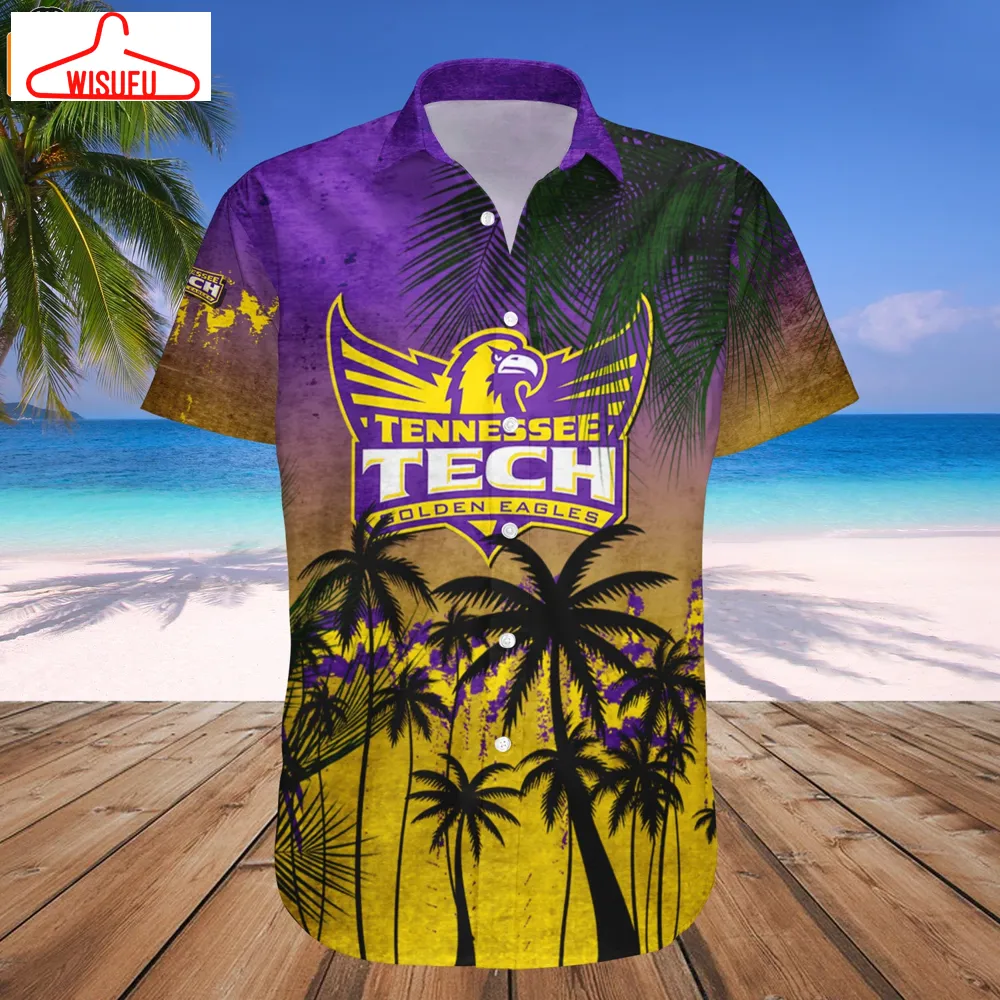 Tennessee Tech Golden Eagles Coconut Tree Tropical Grunge Hawaiian Shirt, New Fashion Gifts