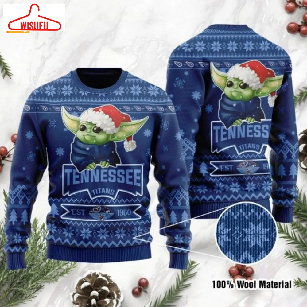 Tennessee Titans Baby Yoda Nfl Ugly Christmas Sweater