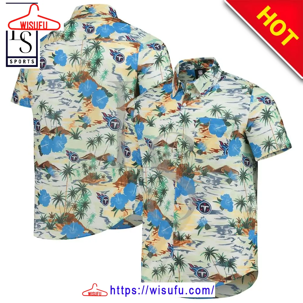 Tennessee Titans Cream Paradise Floral Hawaiian Shirt, New Fashion Gifts