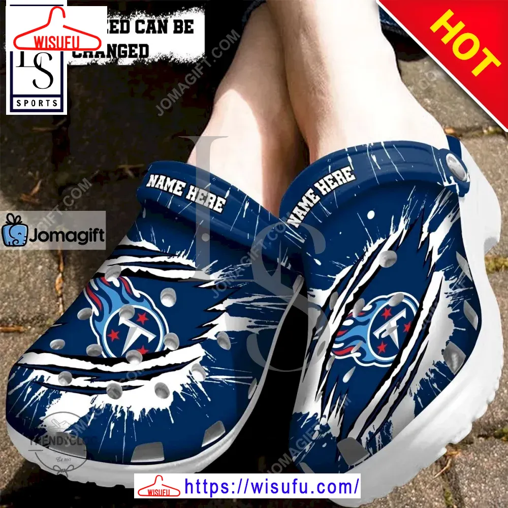 Tennessee Titans Football Ripped Claw Clogs Clog Shoes