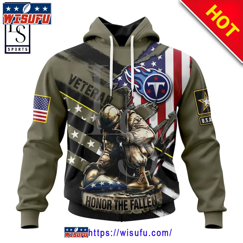 Tennessee Titans Honor Veterans Soldier NF.L Personalized Hoodie