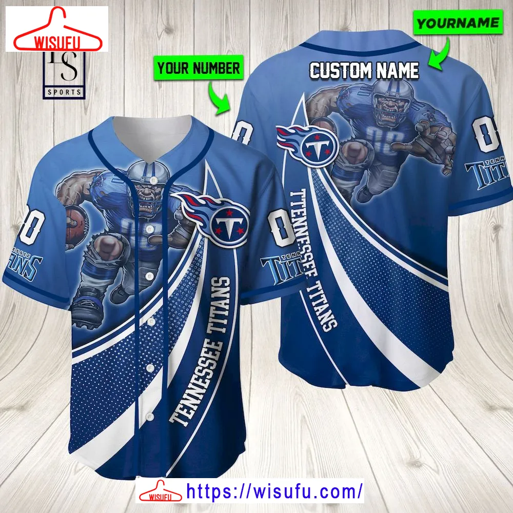 Tennessee Titans Mascot Personalized Baseball Jersey, New Fashion Gifts