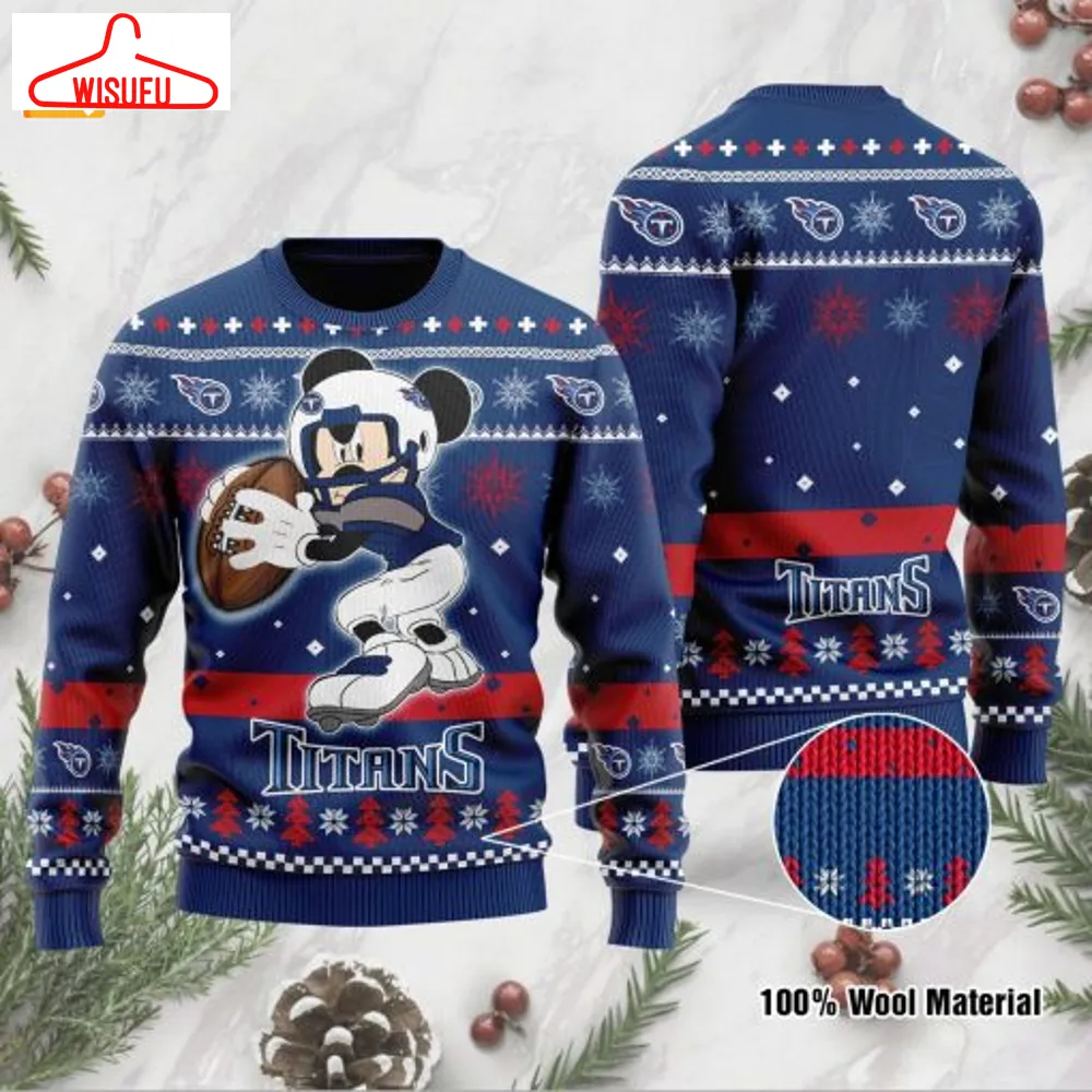 Tennessee Titans Mickey Mouse Nfl Ugly Christmas Sweater