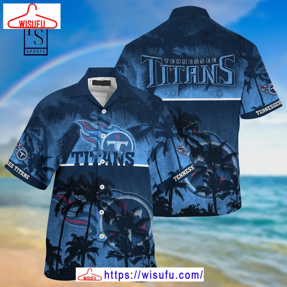 Tennessee Titans Palm Hawaiian Shirt, New Fashion Gifts