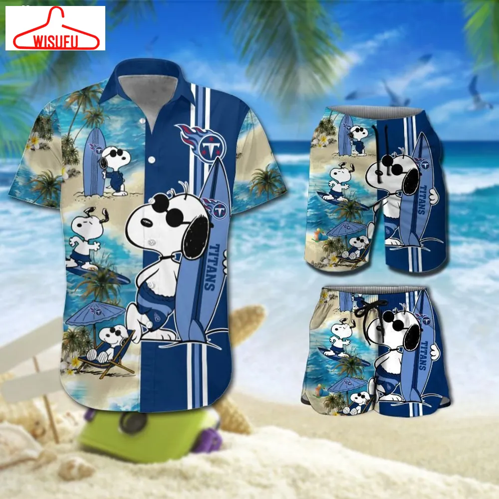 Tennessee Titans Snoopy Surfing On The Beach Hawaiian Shirt Beach Short, New Fashion Gifts