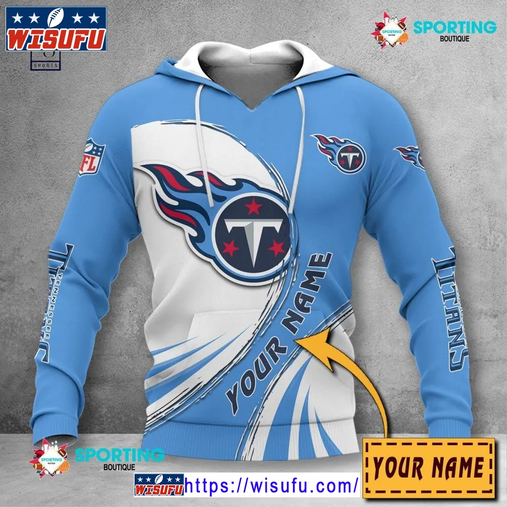 Tennessee Titans Vintag.e Custom Name NF.L Hoodie