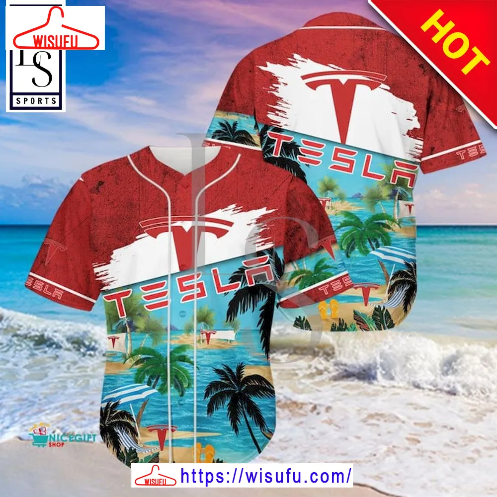 Tesla Aloha Island Baseball Jersey, New Fashion Gifts