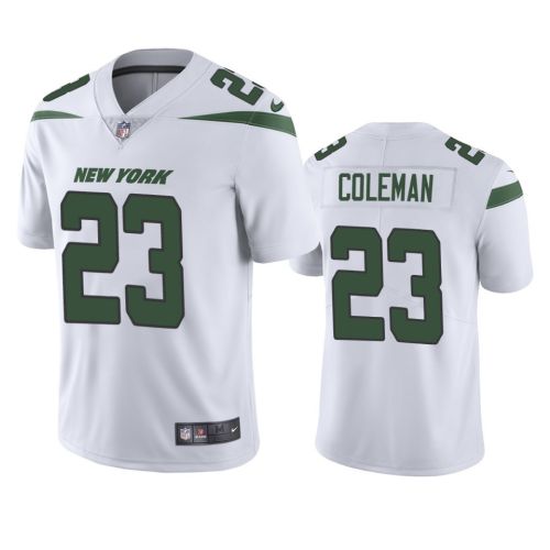 Tevin Coleman 23 New York Jets White Vapor Jersey