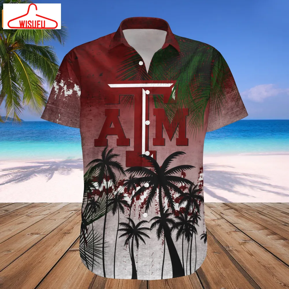 Texas A&m Aggies Coconut Tree Tropical Grunge Hawaiian Shirt, New Fashion Gifts