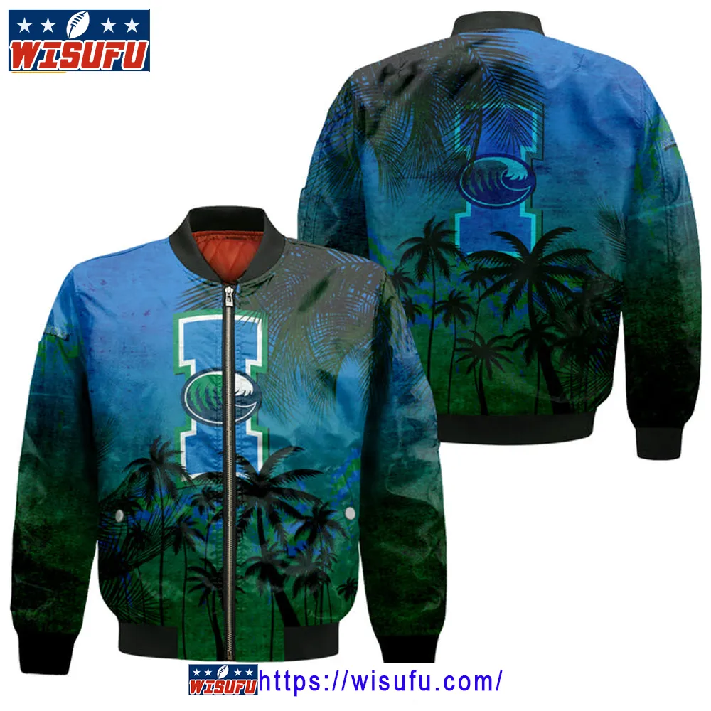 Texas A&m.corpus Christi Coconut Tree Tropical Grunge Bomber Jacket