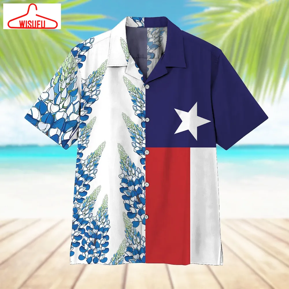 Texas Bluebonnets Hawaiian Shirt - For Men & Women - Adult - Hw5918, New Hawaiian Holiday Outfits, New Fashion Gifts Vtbl69340