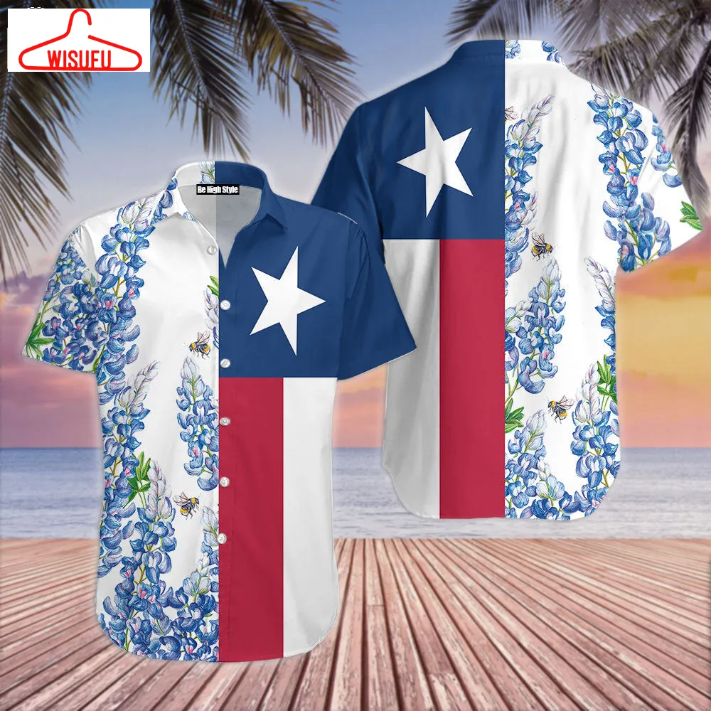 Texas Flag Bluebonnets Hawaiian Shirt, New Fashion Gifts