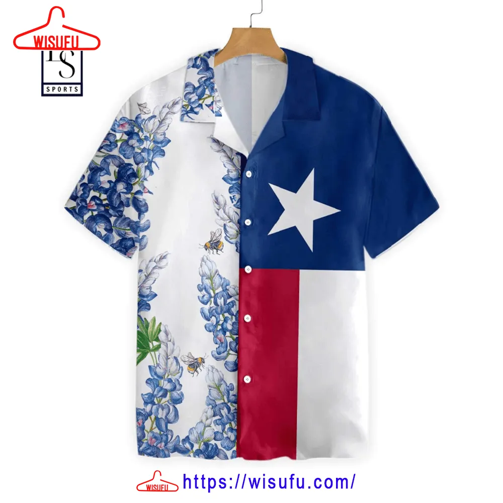 Texas Flag Bluebonnets V2 Hawaiian Shirt, New Fashion Gifts