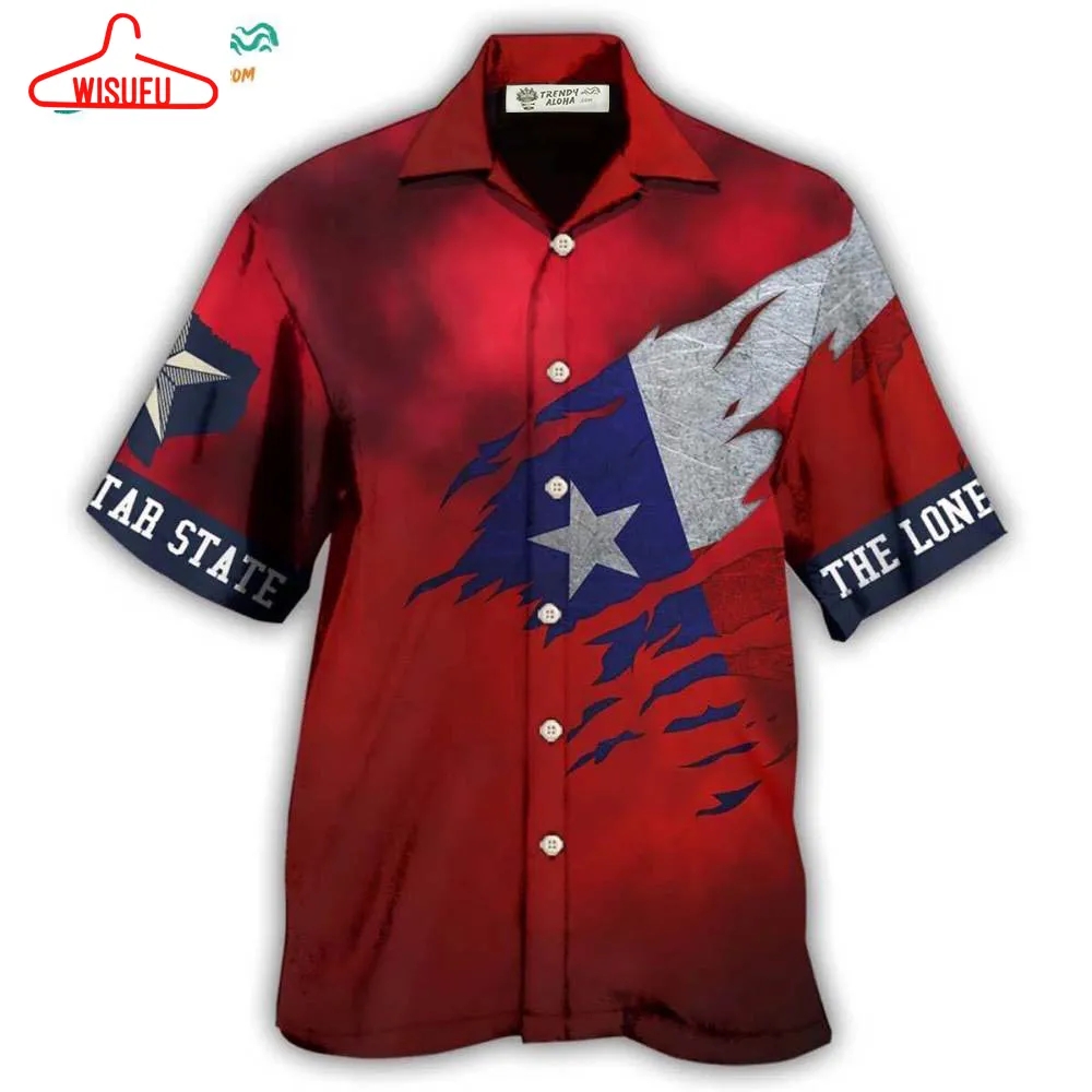 Texas Peace Life Red Style Hawaiian Shirt- Wisufu Aloha