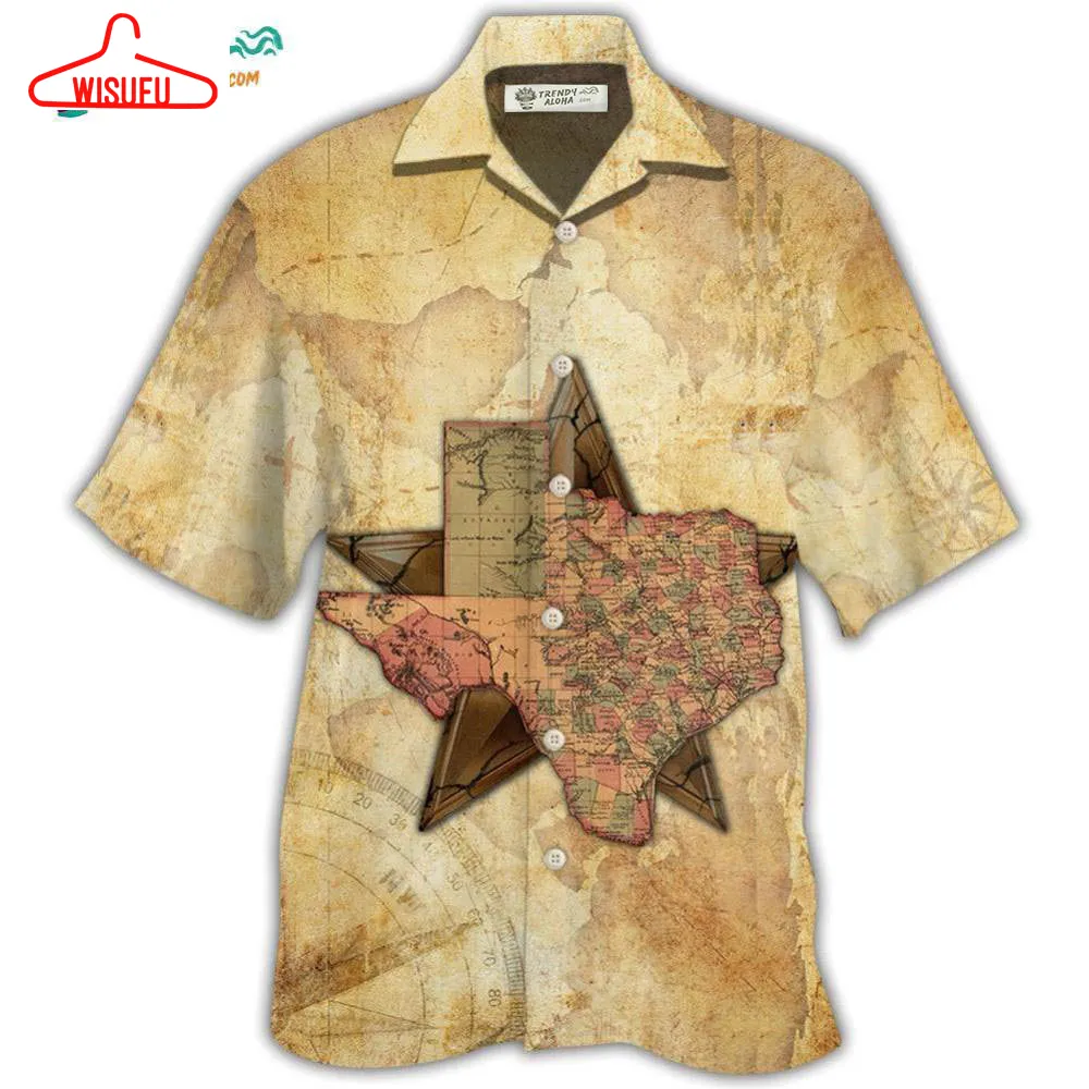 Texas Peace Life Style In Map Hawaiian Shirt- Wisufu Aloha