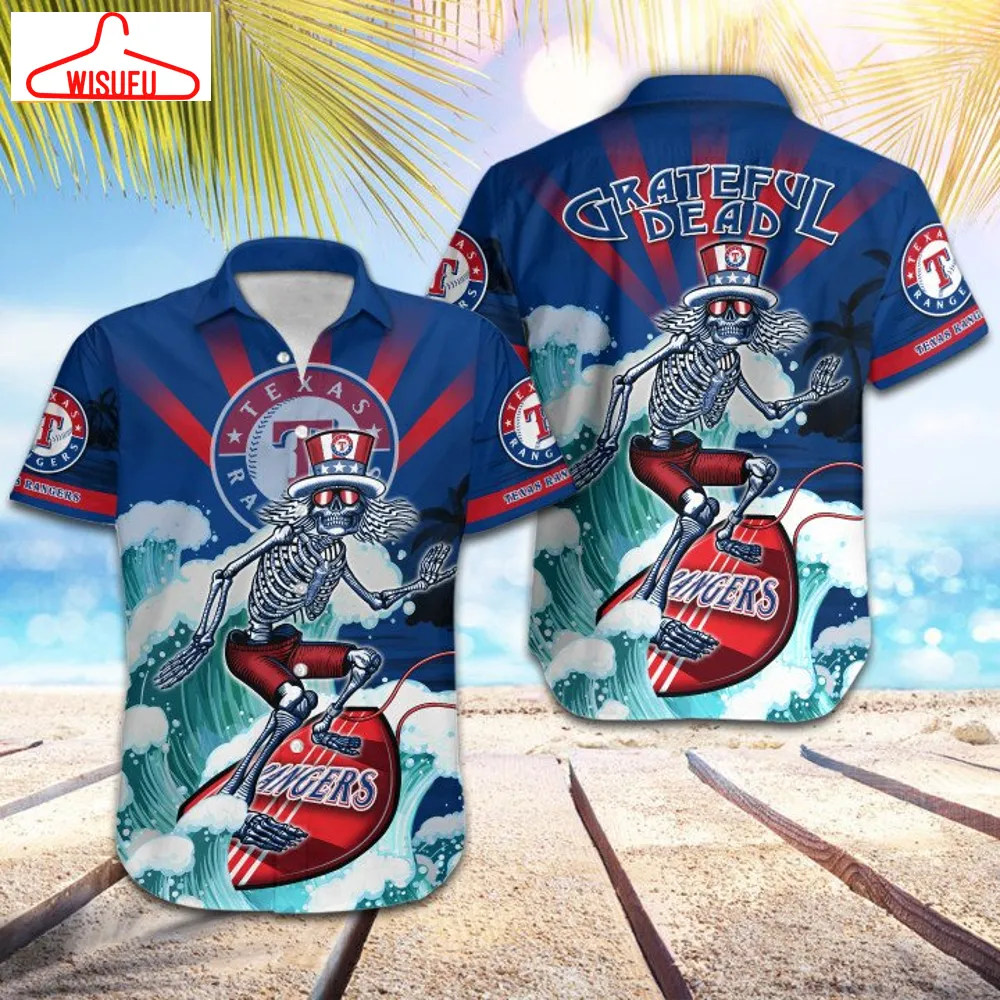 Texas Rangers Grateful Dead Hawaiian Shirt, New Fashion Gifts