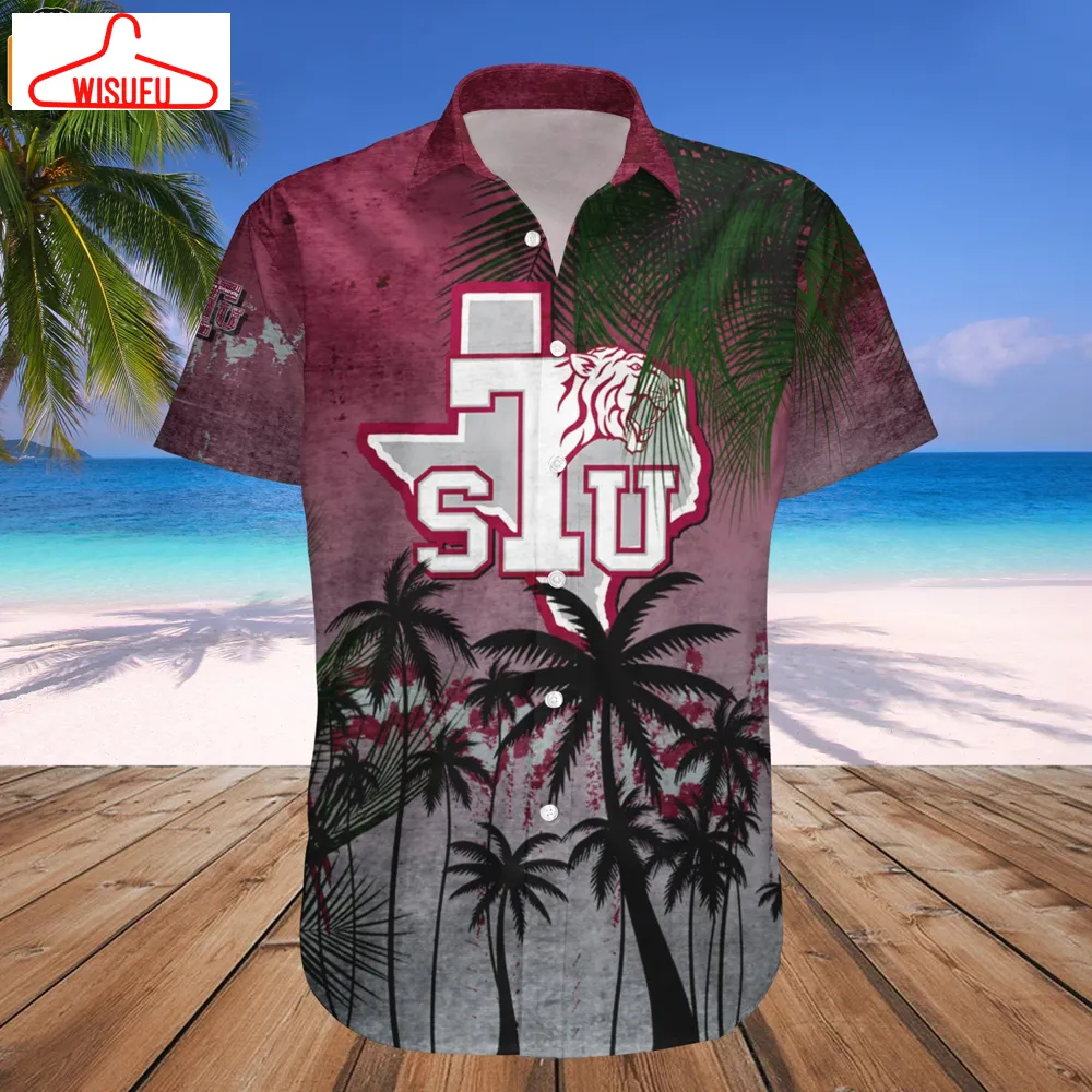 Texas Southern Tigers Coconut Tree Tropical Grunge Hawaiian Shirt, New Fashion Gifts