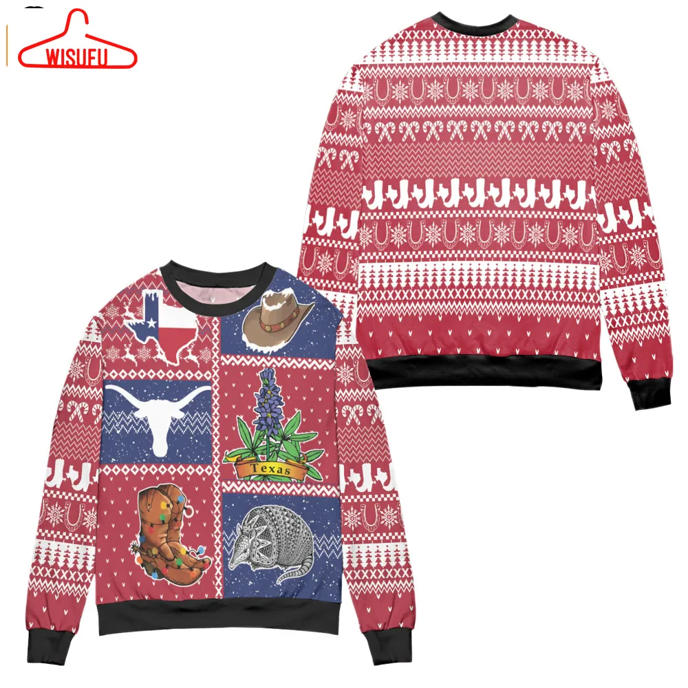 Texas State Signature Red Ugly Christmas Sweater