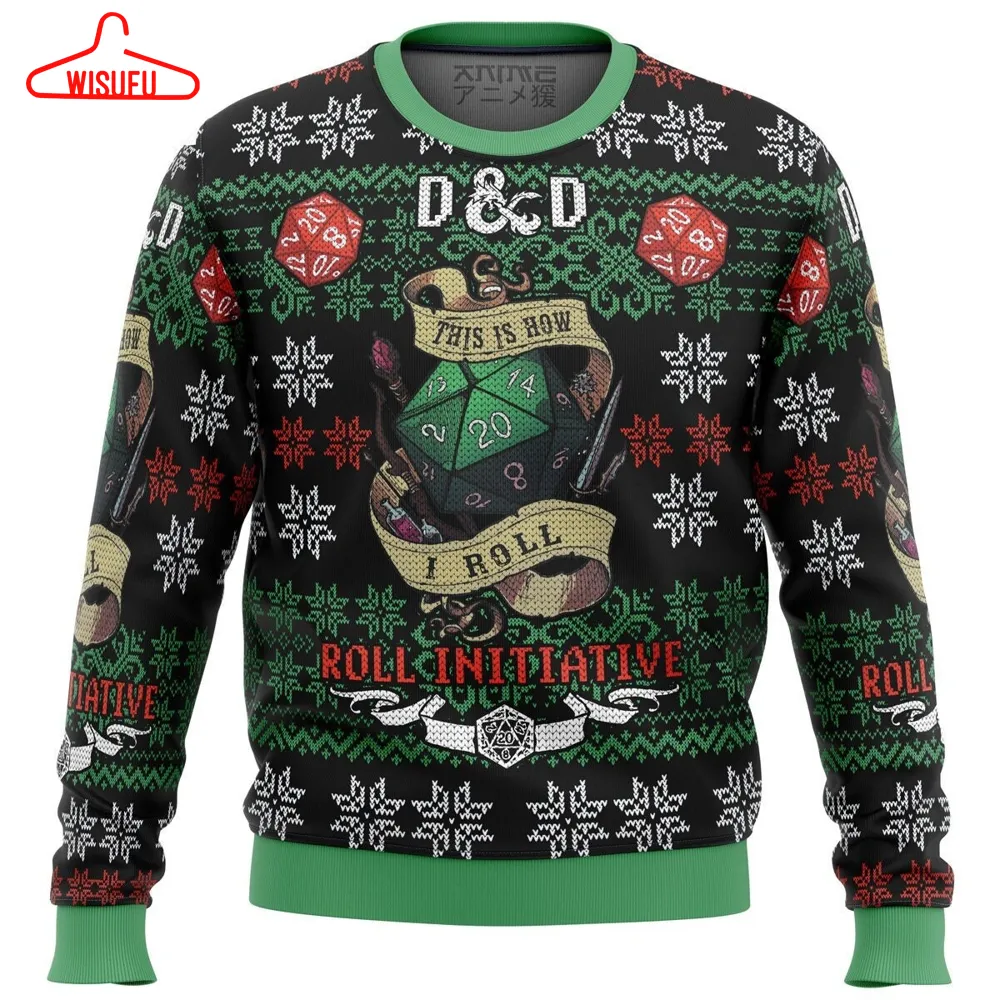 That's How I Roll Dd Dungeons & Dragons Ugly Knitted Christmas Sweatshirt, Xmas Sweater, Christmas Sweater, Ugly Christmas Sweater