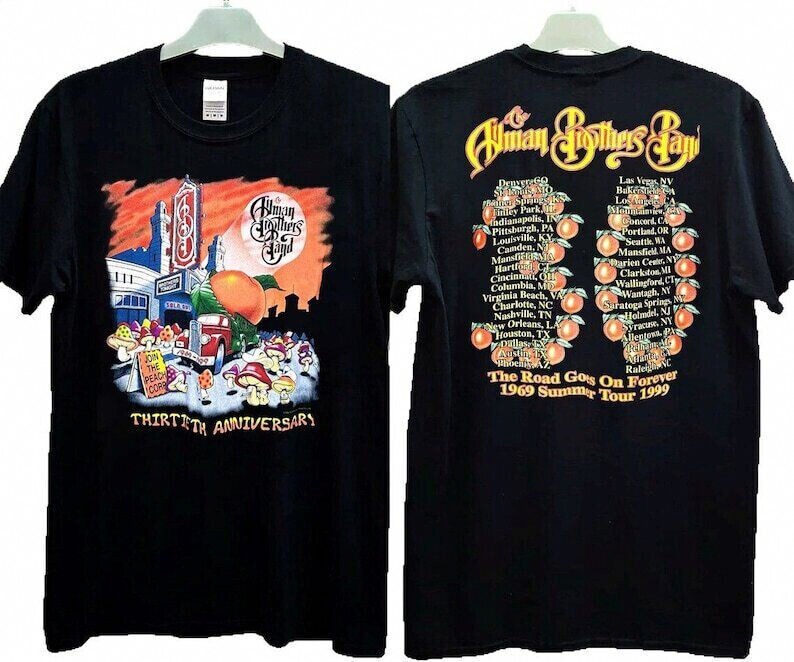 The Allman Brothers Band The Road Goes On Forever 1969 Summer Tour 1999 Shirt