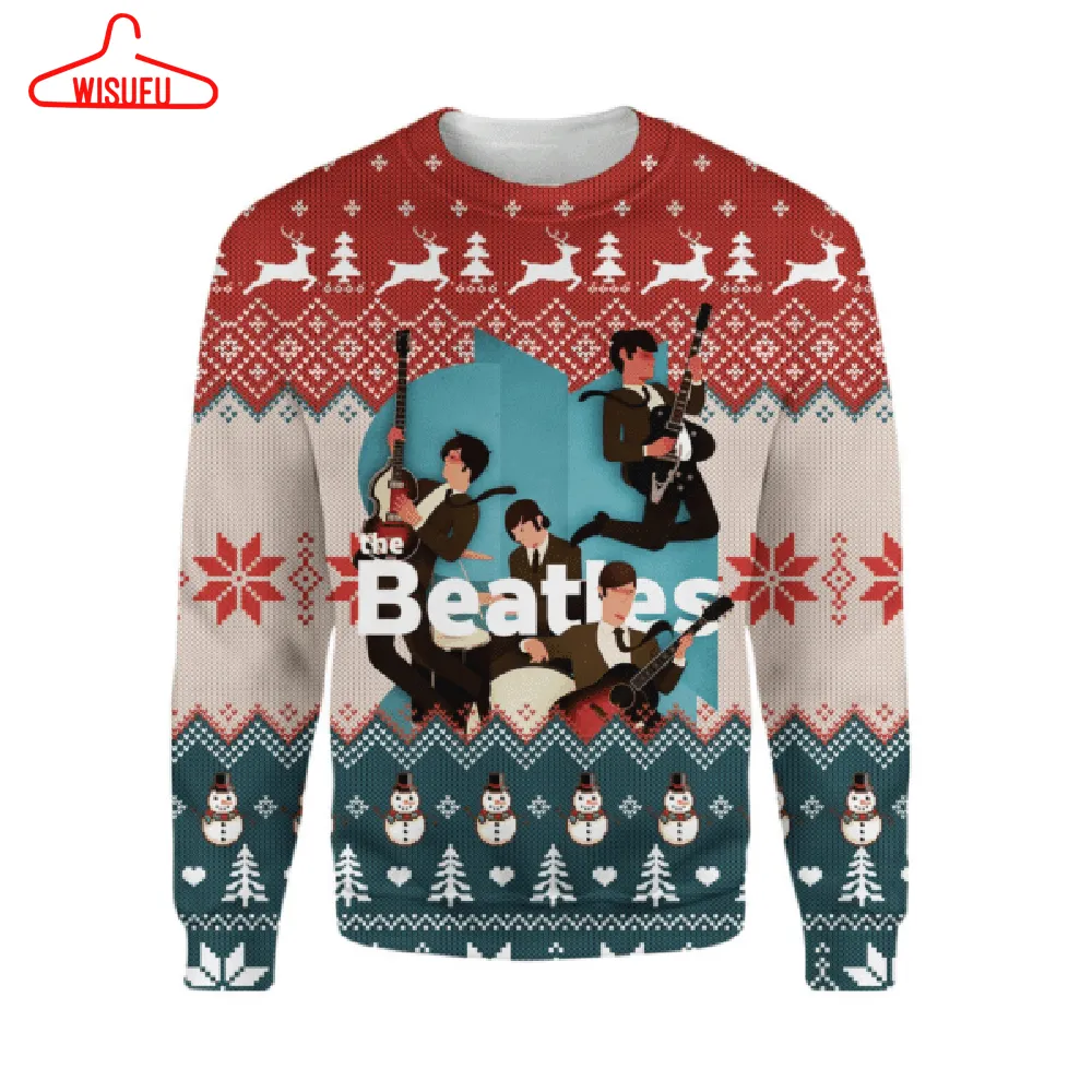 The Beatles Rock Band 3 Ugly Sweater Gifts, The Beatles Rock Band Gift Fan Ugly Sweater