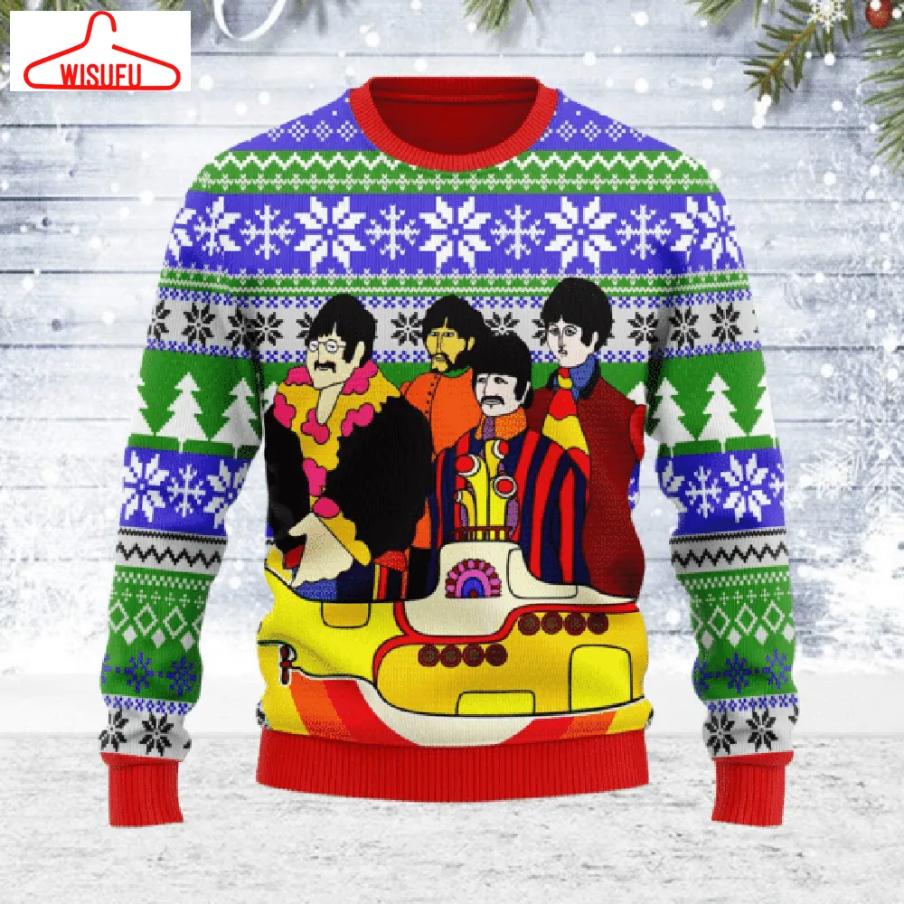 The Beatles Rock Band 5 Ugly Sweater Gifts, The Beatles Rock Band Gift Fan Ugly Sweater