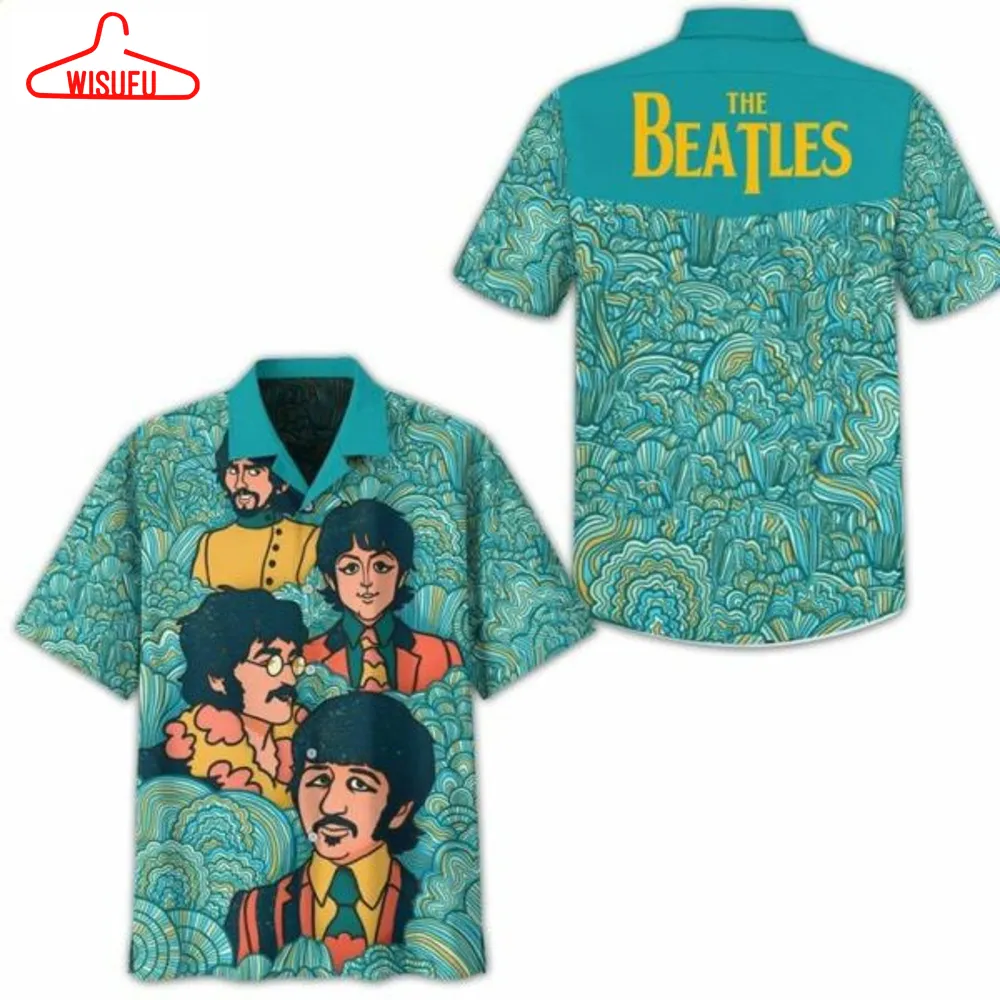 The Beatles Rock Band Gift For Fans Hawaiian Graphic Print Short Sleeve Hawaiian Casual Shirt, New Fashion Gifts Vtbl47791