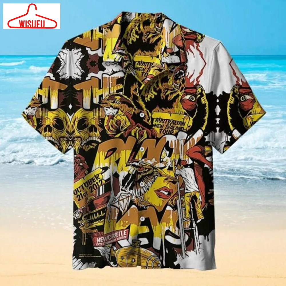 The Black Keys Band Hawaiian Graphic Print Short Sleeve Hawaiian Casual Shirt, New Fashion Gifts