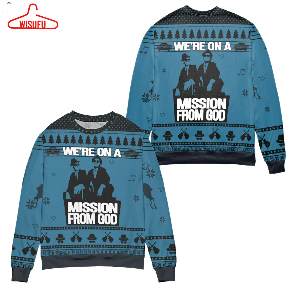 The Blues Brothers We're On A Mission From God Ugly Christmas Sweater