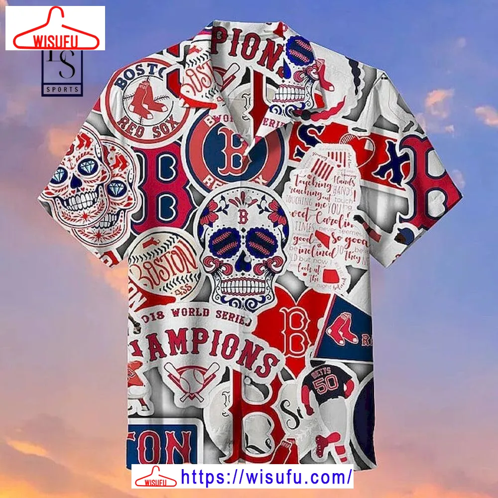 The Boston Red Sox Carnival Skull Hawaiian Shirt, New Fashion Gifts