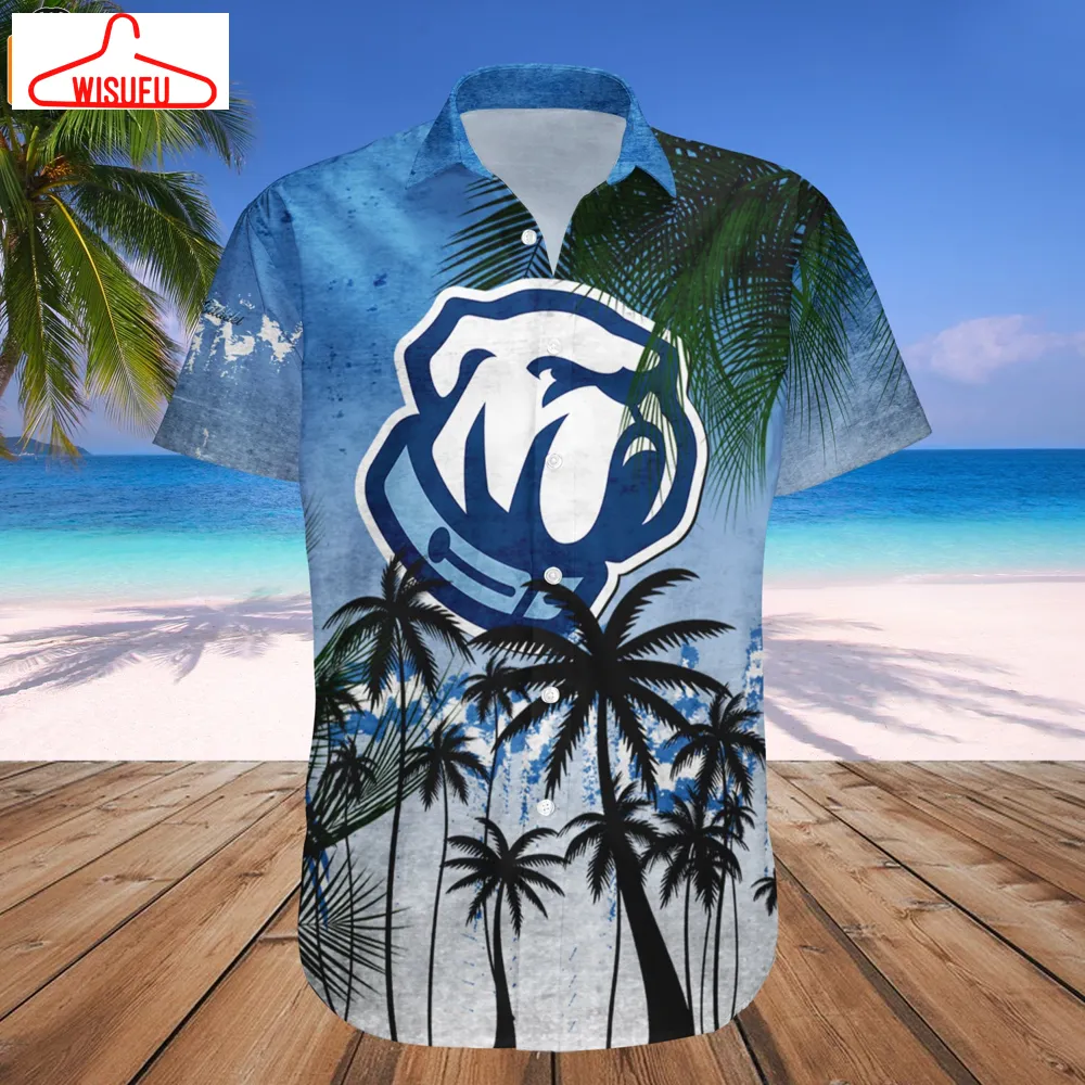 The Citadel Bulldogs Coconut Tree Tropical Grunge Hawaiian Shirt, New Fashion Gifts