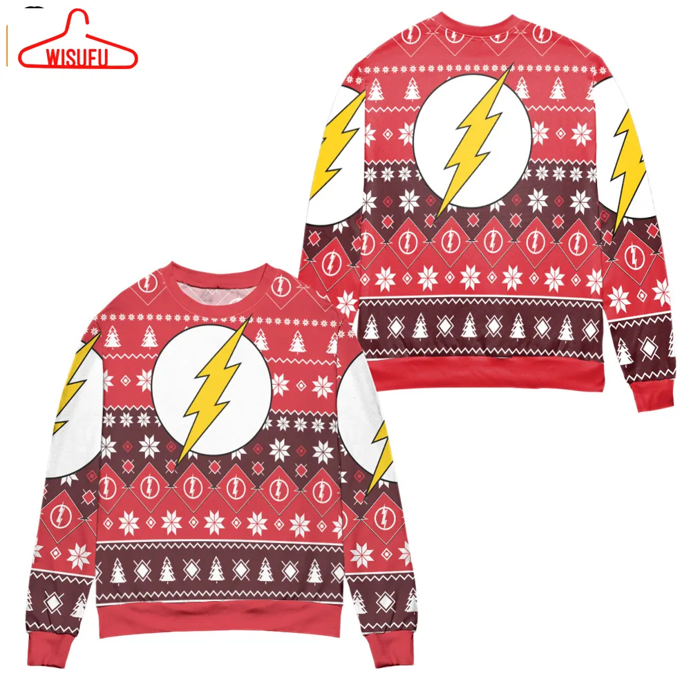 The Flash Logo Dc Christmas Red Pattern Ugly Christmas Sweater