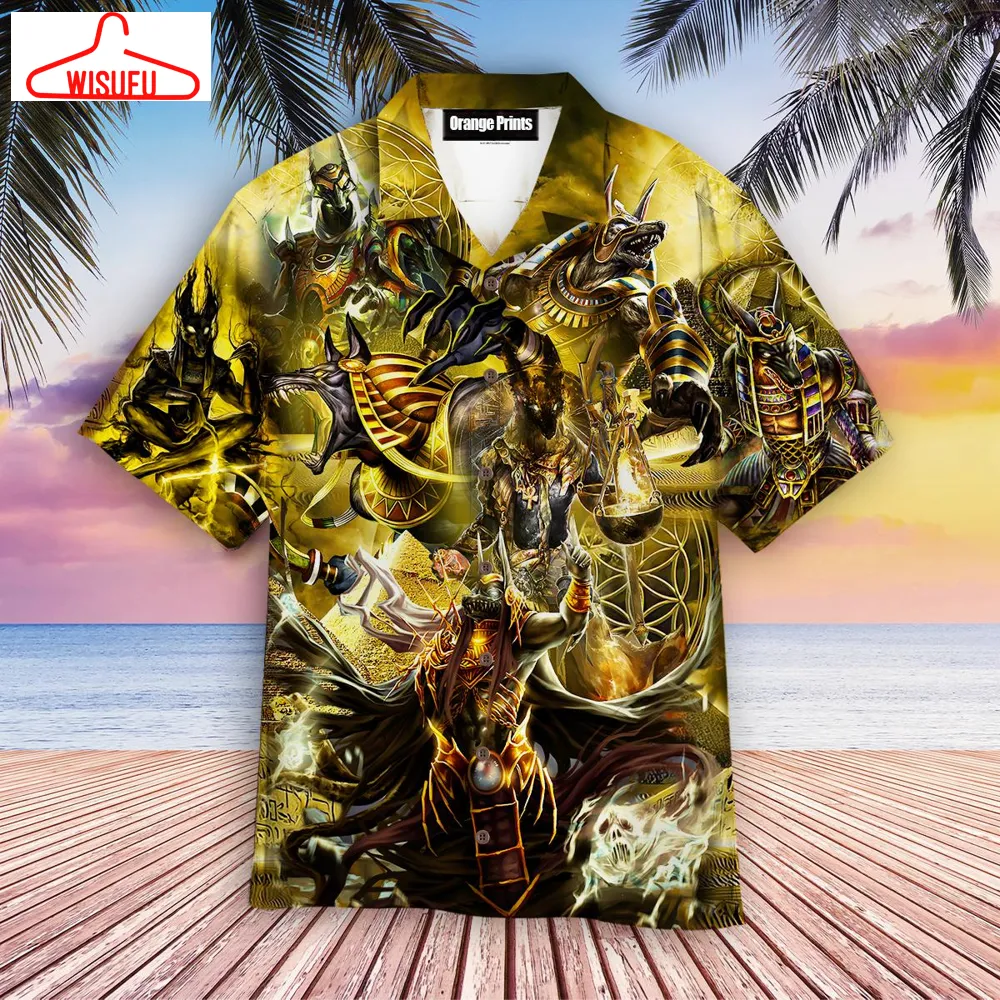 The Golden Egyptian God Anubis Hawaiian Shirt - For Men & Women - New Winter Fashion Shirt Gift For Family, New Fashion Gifts