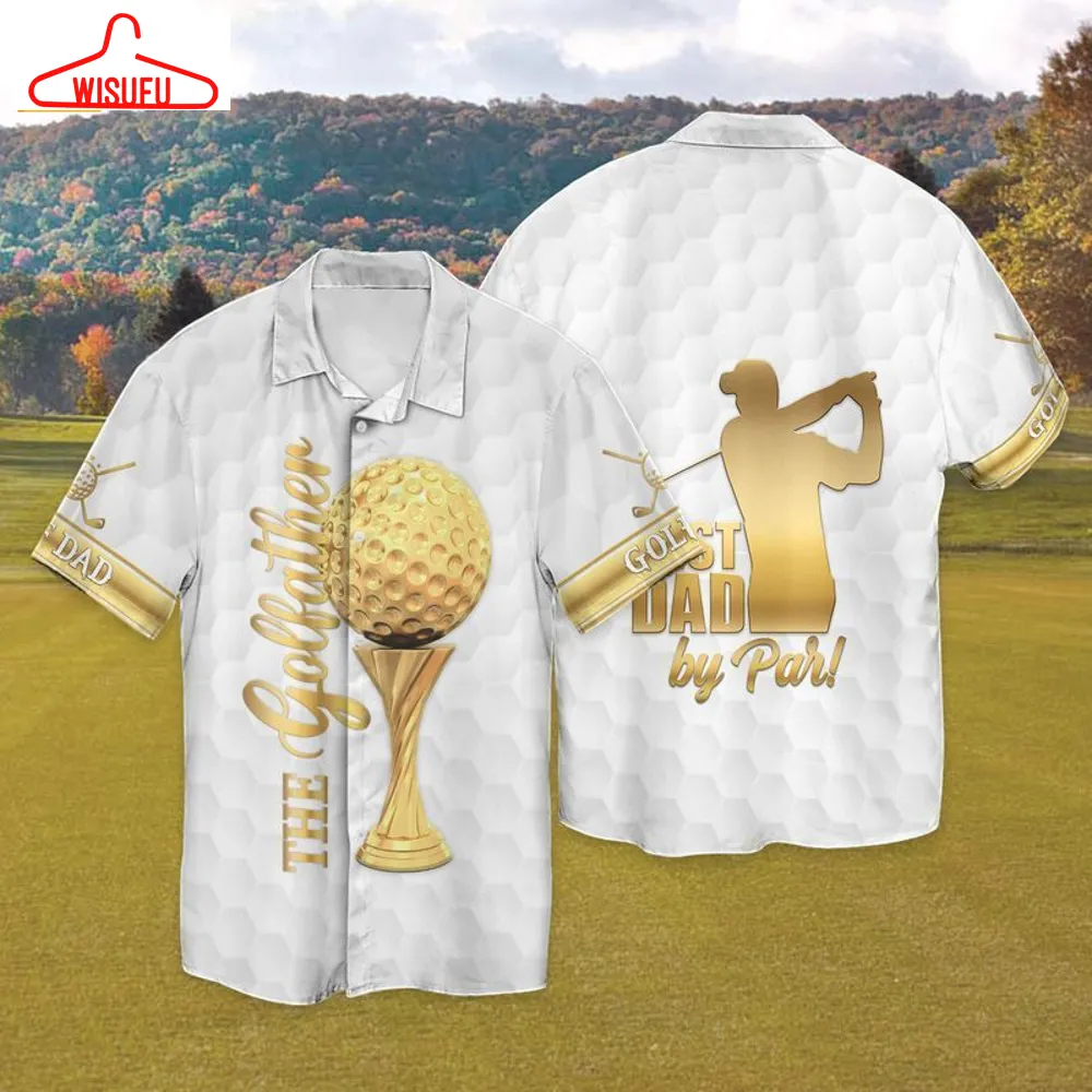 The Golffather Gold Hawaiian Shirt, New Fashion Gifts