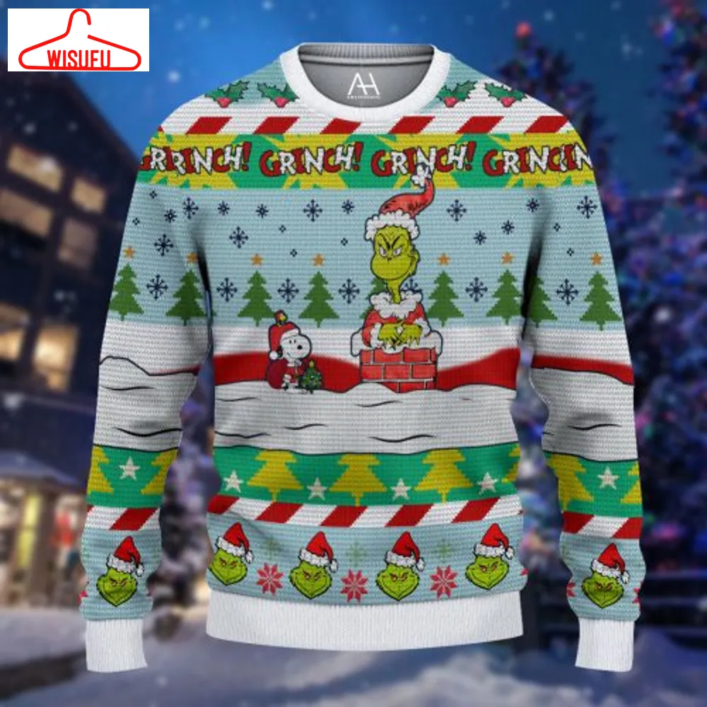 The Grinch Snoopy Snow Ugly Christmas Sweater