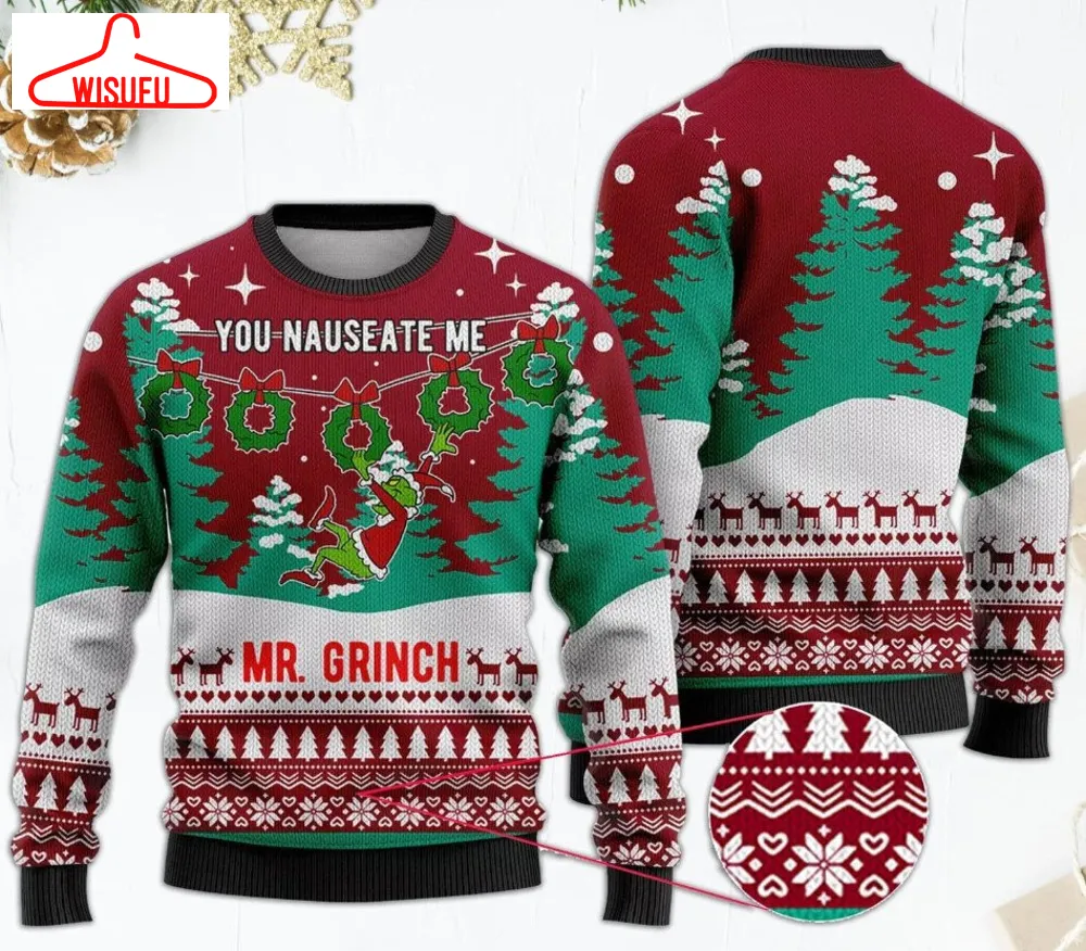 The Grinch Ugly Christmas Sweater, Xmas Sweater, Christmas Gift Sweatshirt, Gift Man Womenkid