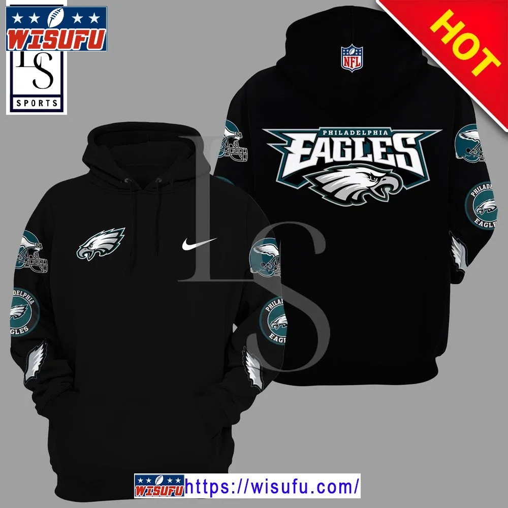 The Iconic 90s Philadelphia Eagles Letterman Jacket Black Hoodie