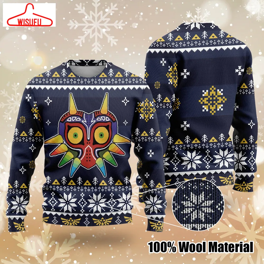 The Legend Of Zelda Majora's Mask Ugly Knitted Christmas Sweatshirt, Xmas Sweater, Christmas Sweater, Ugly Christmas Sweater