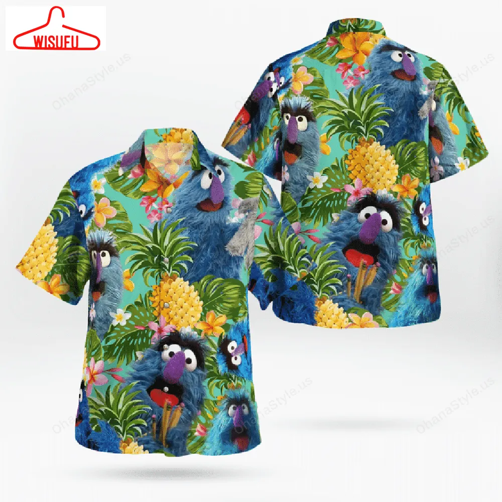 The Muppet Herry Monster Pineapple Tropical Short Sleeve Button Hawaiian Shirt, New Fashion Gifts