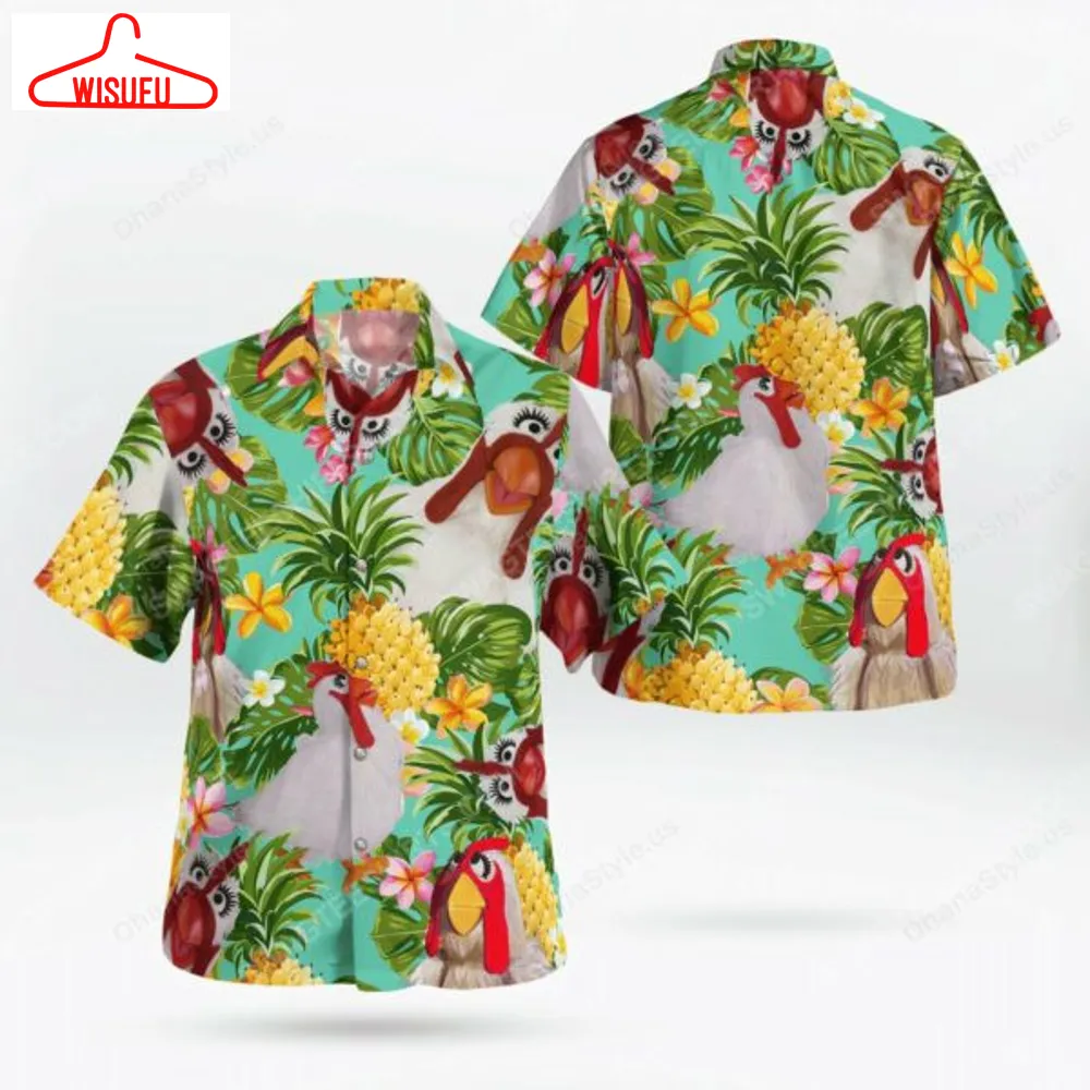 The Muppet Show Camilla The Chicken Hawaiian Graphic Print Short Sleeve Hawaiian Casual Shirt, New Fashion Gifts