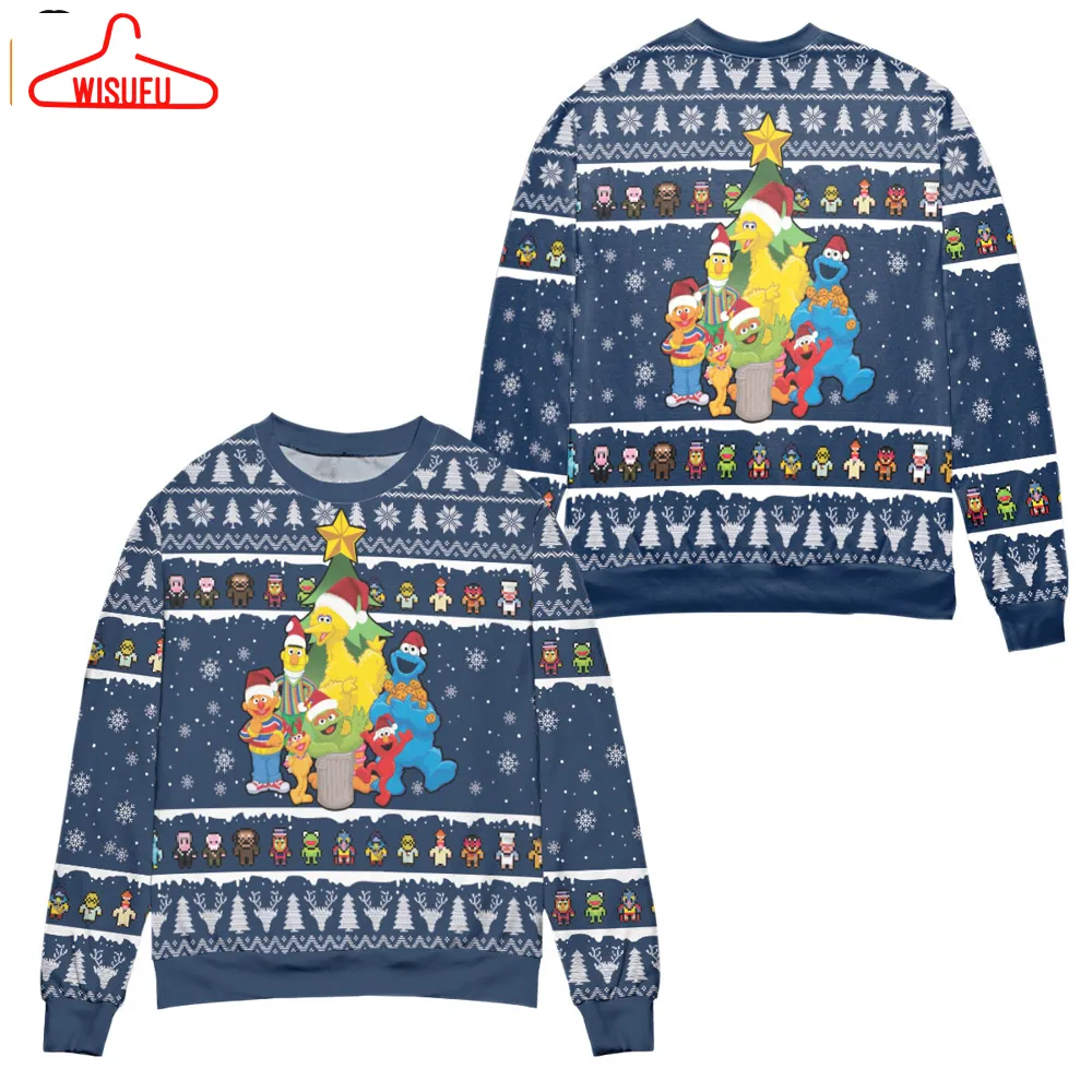 The Muppet Show Cartoon Version Blue Ugly Christmas Sweater