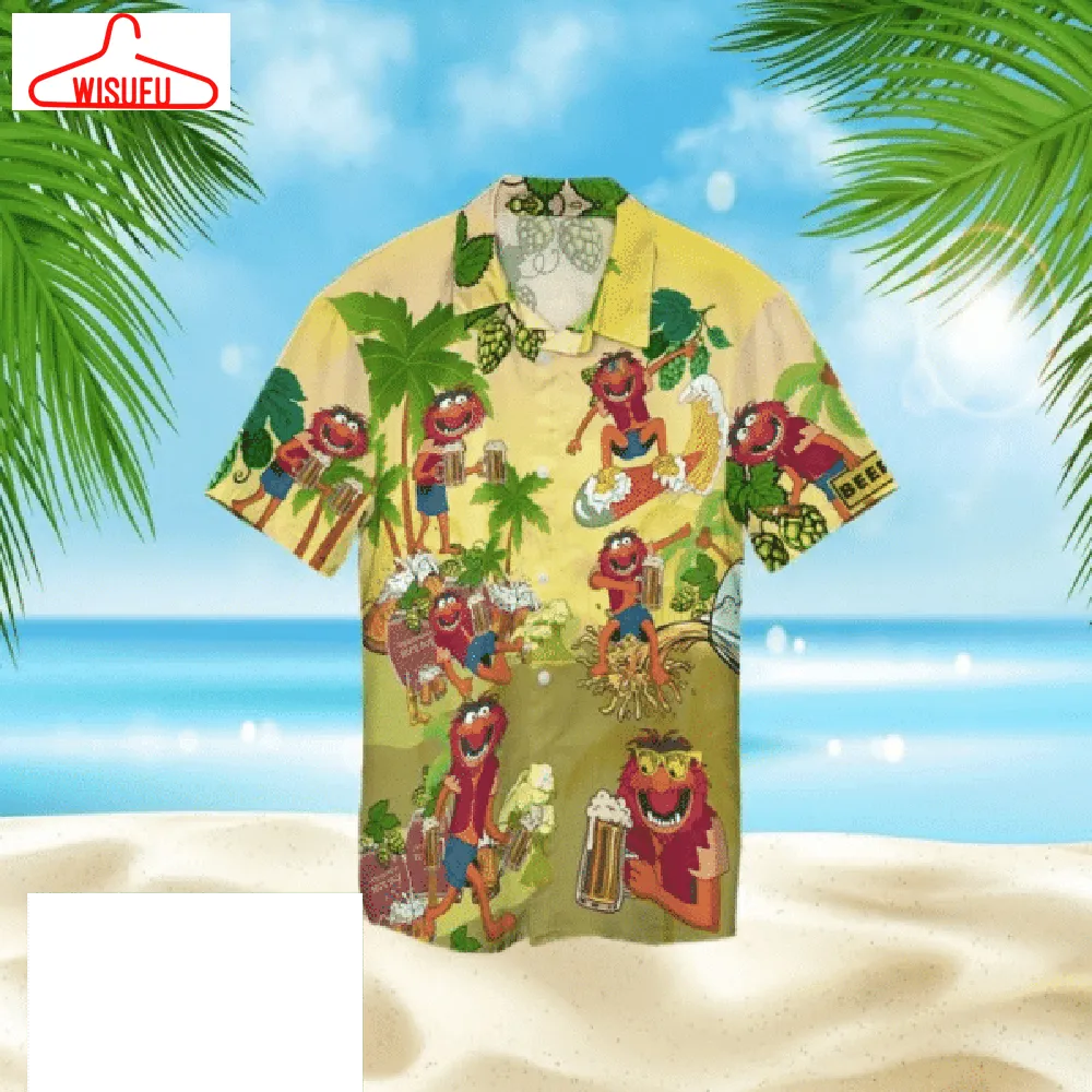 The Muppet Show Print Short Sleeve Hawaiian Casual, New Fashion Gifts