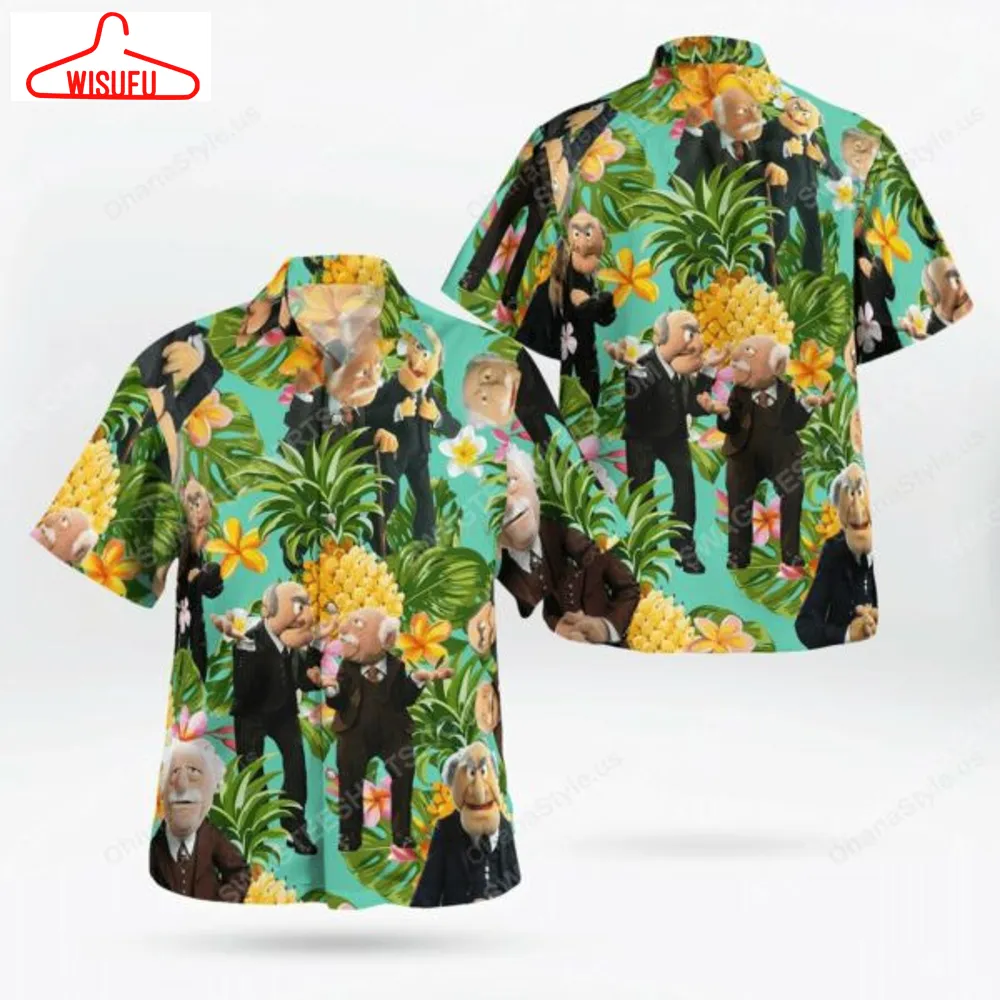 The Muppet Show Statler And Waldorf Hawaiian Graphic Print Short Sleeve Hawaiian Casual Shirt, New Fashion Gifts