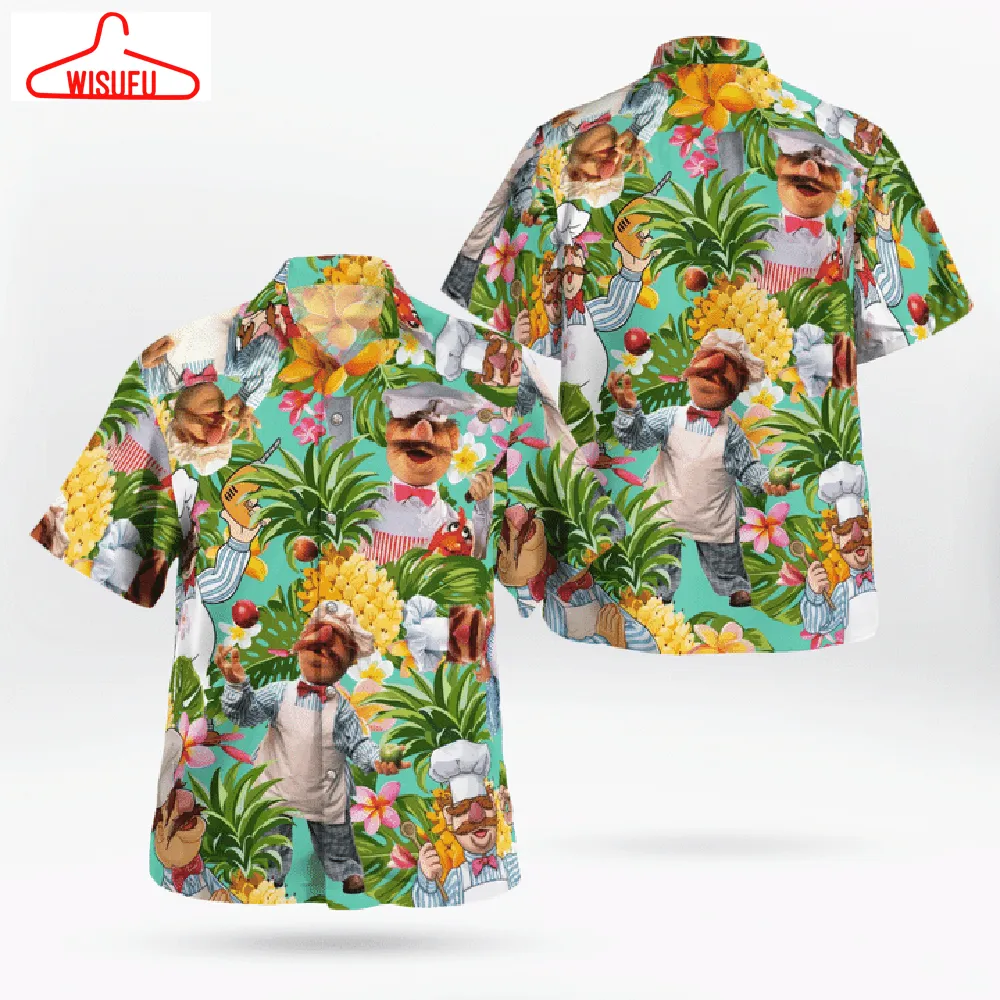 The Muppet The Swedish Chef Pineapple Tropical Short Sleeve Button Hawaiian Shirt, New Fashion Gifts