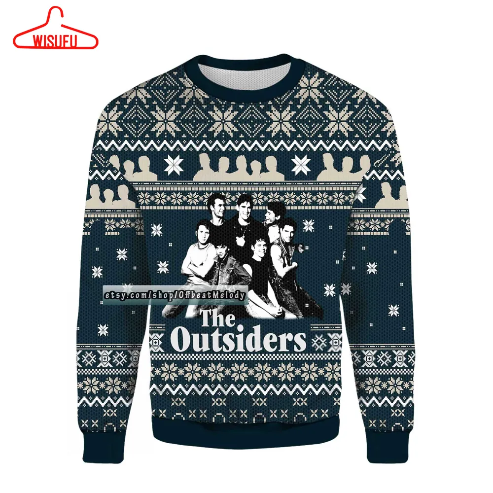 The Outsiders Characters Ugly Sweater Over Print, The Outsiders Movie Ugly Christmas Sweater, 2024 Christmas Ugly Sweater 3d Hoodie