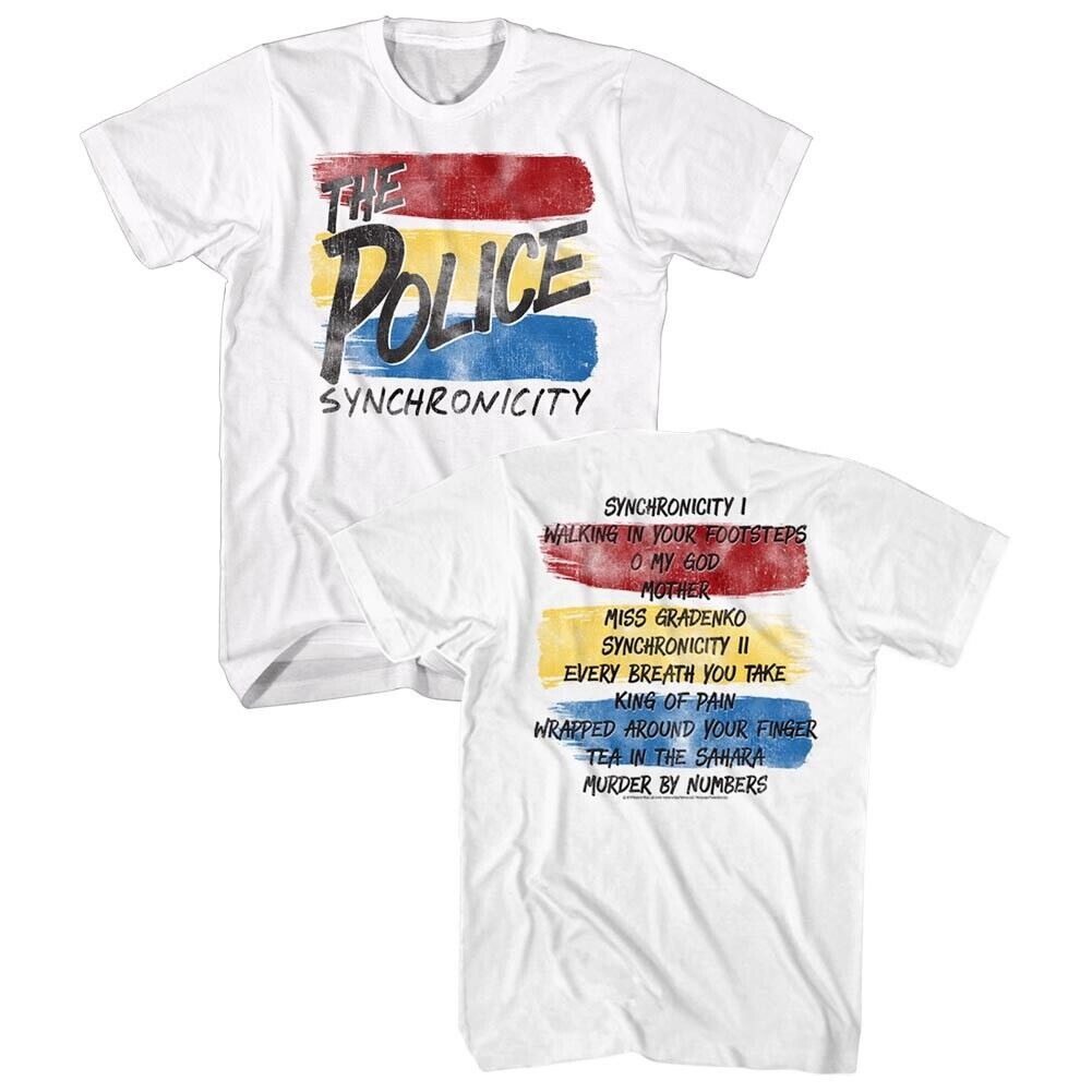 The Police Brittish Rock Synchronicity Song List Men's T Shirt Concert Merch